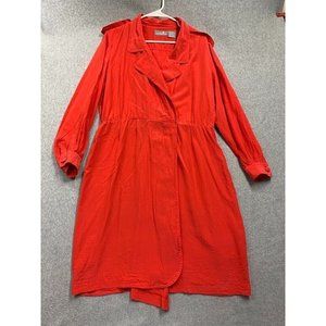 Liz Claiborne Wrap Dress 100% Silk Epaulet Military Shoulder